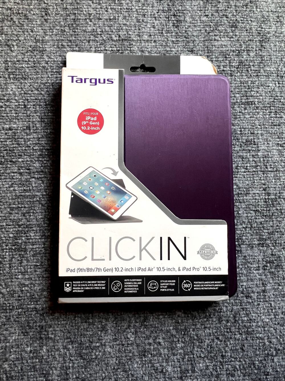 Targus Click-In Case for iPad 9th/8th/7th Gen 10.2 Air 10.5 Pro 10.5 Purple